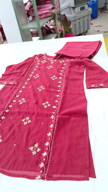 Luxury Rani Pink Embroidered Suit Set for Women | Elegant 3-Piece Ethnic Wear with Designer Dupatta | Premium Festive & Party Wear