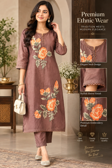 Premium Embroidered Floral Kurta Set | Elegant Ethnic Wear