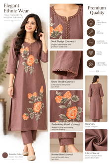 Premium Embroidered Floral Kurta Set | Elegant Ethnic Wear