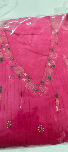 ManPanchi Premium Turquoise Blue Floral Embroidered Kurti Palazzo Suit with Dupatta